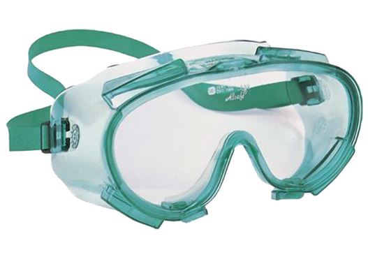 GOGGLES SAFETY GREEN FRAME CLEAR LENS ANTI-FOG - Goggles